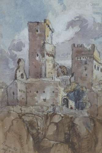 19th Century English School, two watercolours, Borghetto 188...