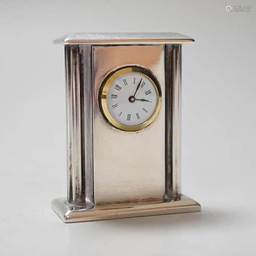 An Elizabeth II miniature silver timepiece, with quartz move...