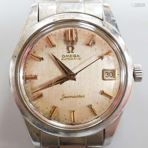 A gentlemans steel Omega Automatic Seamaster wrist watch, wi...