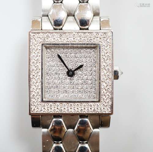 A ladys stainless steel Barthelay Les Sloanes diamond set qu...