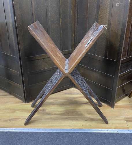 A carved hardwood Koran stand, height 71cm