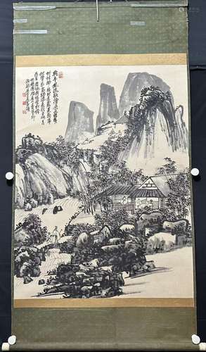 吴昌硕 山水 纸本水墨立轴