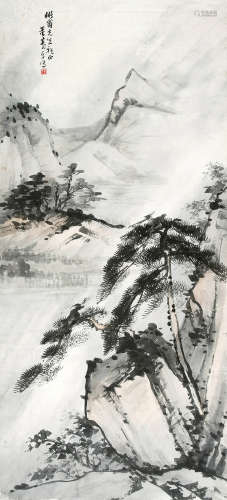 董寿平(1904-1997) 松山深秀  设色纸本 立轴
