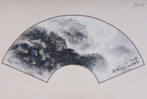 黎雄才(1910-2001) 松壑图 1988年作 设色纸本 镜心