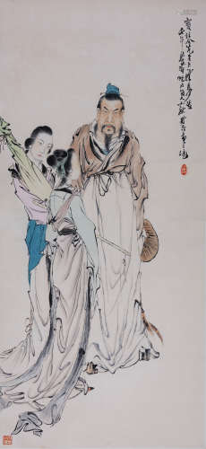 蔡鹤汀(1909-1976) 三仙图 1942年作 设色纸本 镜心