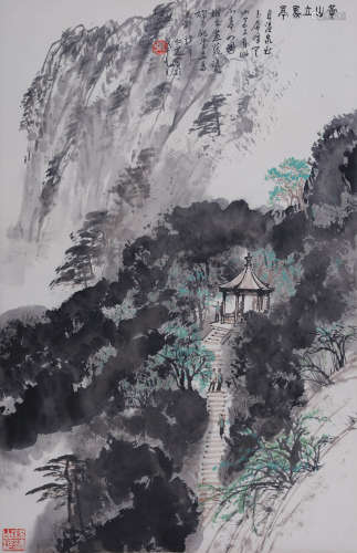 张仁芝(b.1935) 黄山立马亭 1978年作 设色纸本 立轴