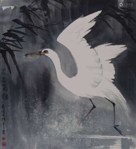 王为政(b.1944) 水上春秋  设色纸本 立轴