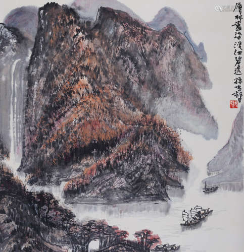 孙鸣邨(b.1937) 层林尽染  设色纸本 立轴