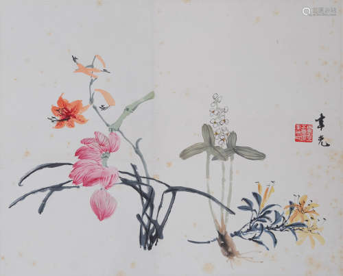 张聿光(1885-1968) 幽香图 1955年作 设色纸本 立轴