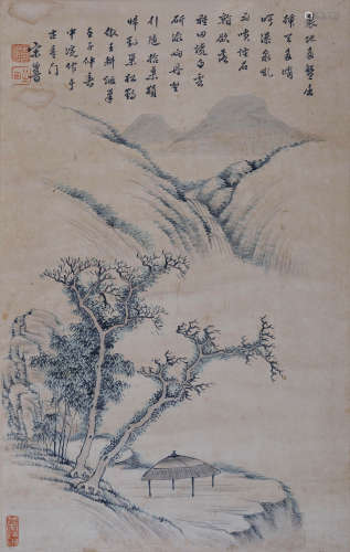 宋伯鲁(1854-1932) 仿王翚笔意 1912年作 设色纸本 立轴