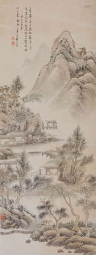 程庭鹭(1796-1858) 拟唐子华笔意 1855年作 设色纸本 立轴
