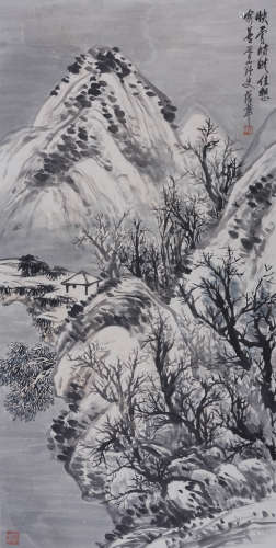 蒲华(1832-1911) 快雪时晴图 设色纸本 立轴