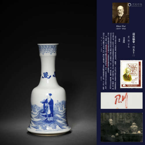 A BLUE AND WHITE LIUHAI PLAYING TOAD MALLET VASE