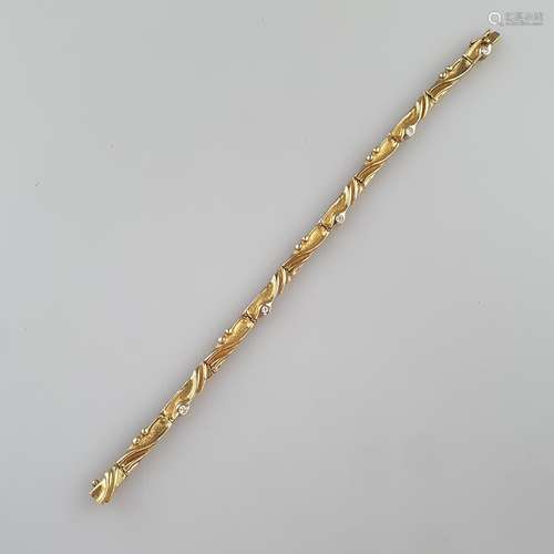 Gliederarmband mit Diamanten - Gelbgold