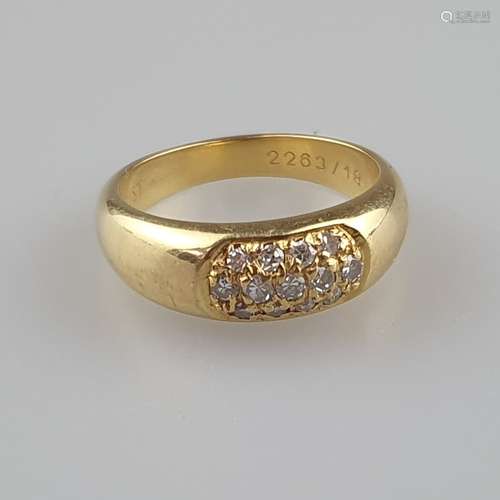 Goldring mit Diamantbesatz - Gelbgold 75