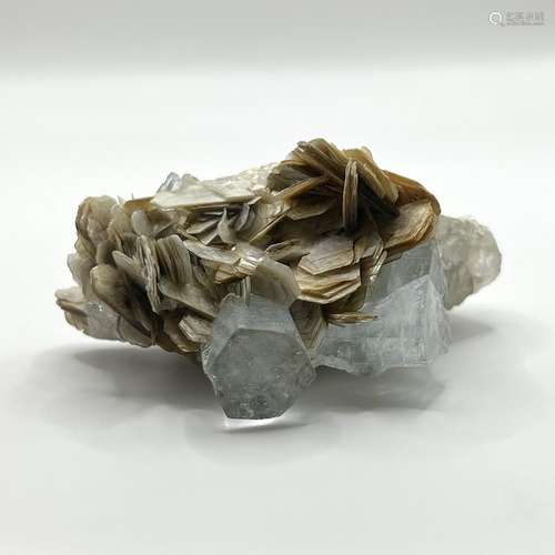 Natural Aquamarine Muscovite Crystal - h