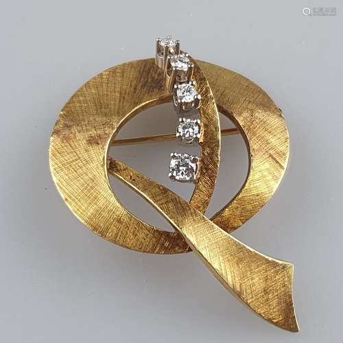 Diamantbrosche - Gelbgold 750/000 (18 K)