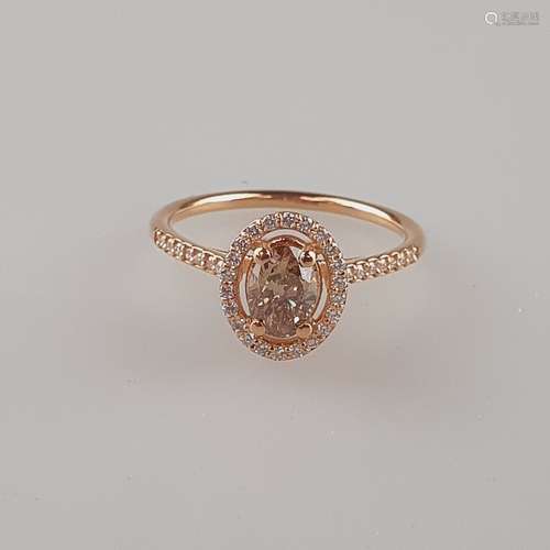 Diamantring - Roségold 750/000, zentrale