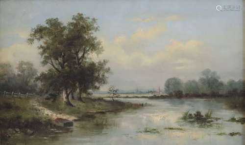 Weber, E. -20. Jh.- Landschaft mit Gewäs