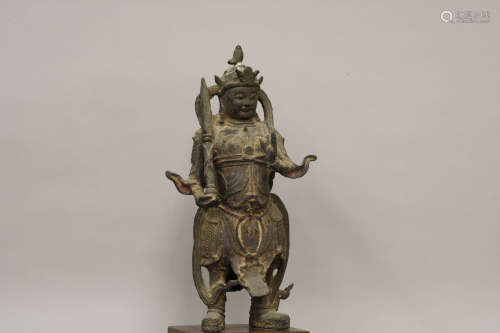明代 韦陀菩萨铜像
