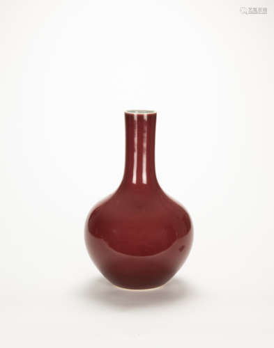 Qing Qianlong - A Sacrificial - Red - Glazed Vase