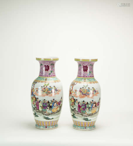 Early 20th Century - A Pair Famille - Glazed ‘Eight Immortal...