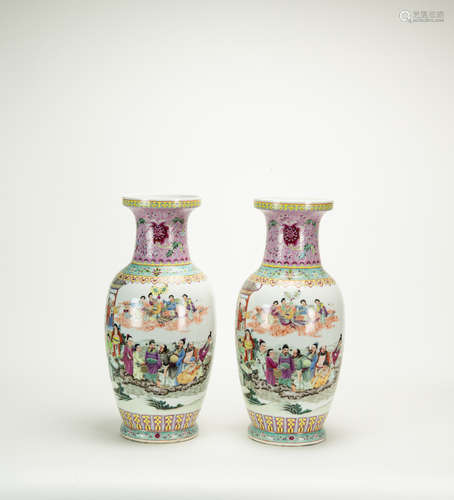 Early 20th Century - A Pair Famille - Glazed ‘Eight Immortal...