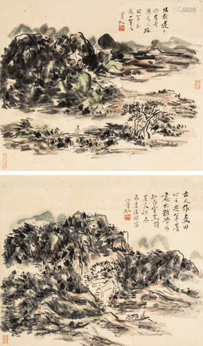 Huang Binhong (1865-1955) Two Paintings