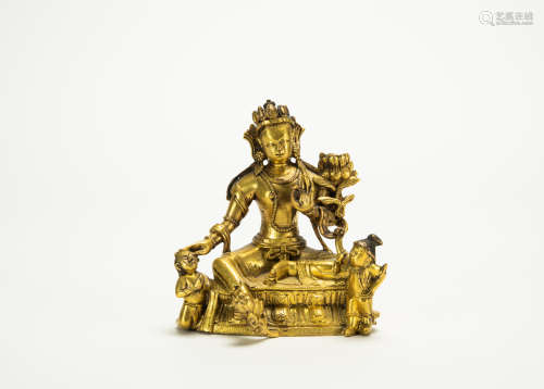 Qing - A Gilt Bronze Avalokitesvara