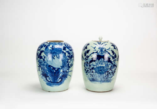 Late Qing/Republic - A Pair Of Chinese Blue And White Porcel...