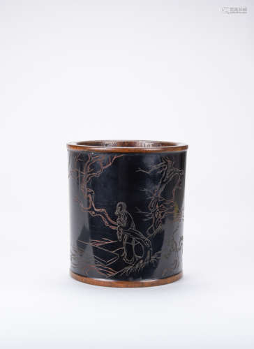 Qing - Wang Su (1794 - 1877) A Black Lacquer With Color Carv...