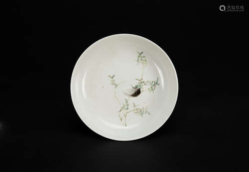 Qing - A Famille Glazed ‘Cicada’ Dish