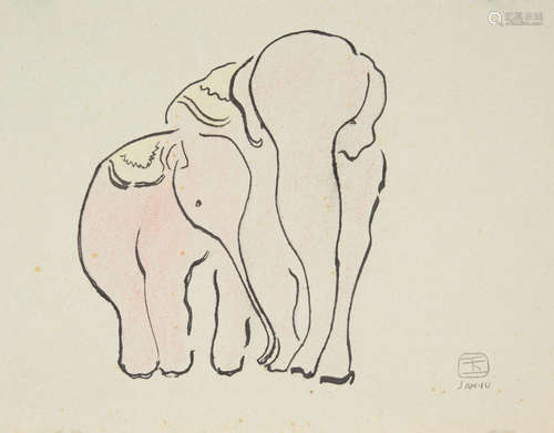 Attribute To Sanyu (1895-1966) Elephant,