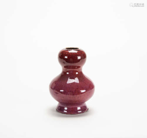 Qing - A Flambe - Glazed Gourd Vase