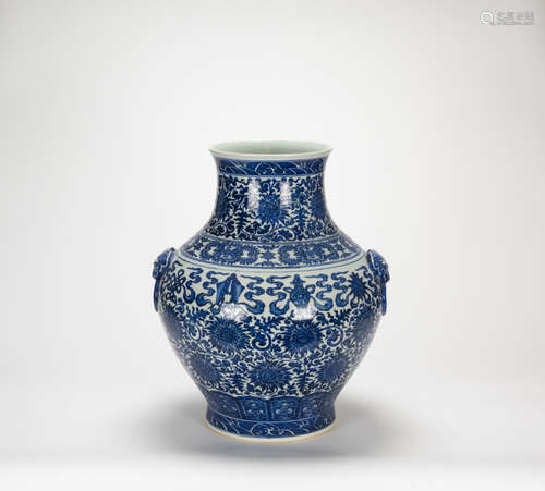 Late Qing/Republic - A Blue And White ‘Eight Treasure And In...