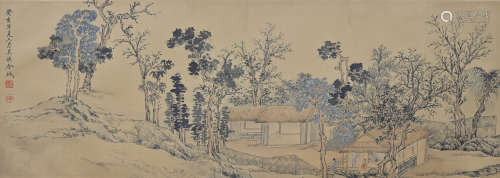 金城（1878-1926） 山村图 绢本镜片