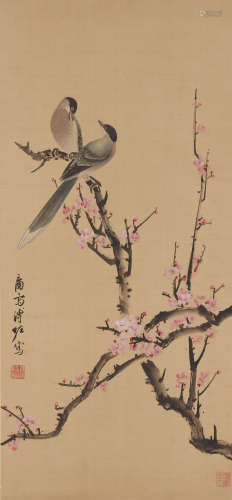 溥佐 1918-2001 梅花雀鸟