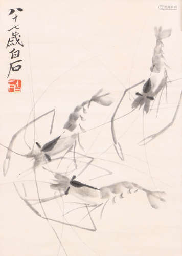 齐白石 1864-1957 三虾图