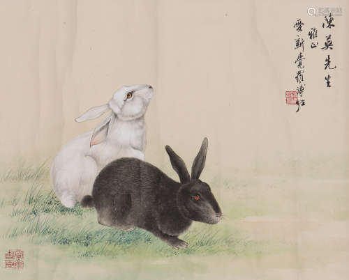 溥佐 1918-2001 双兔