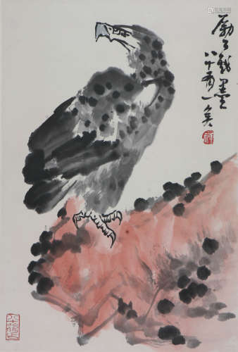 李苦禅 1899-1983 鹰石图