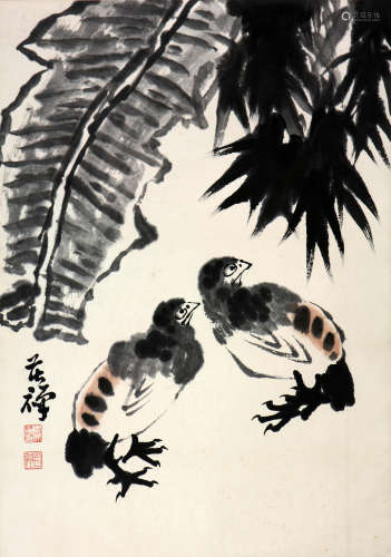 李苦禅 1899-1983 双安图