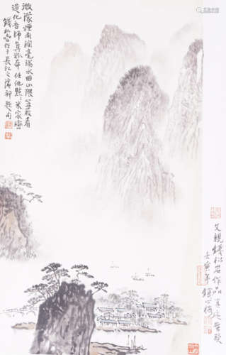 钱松嵒 1899-1985 烟雨朦胧