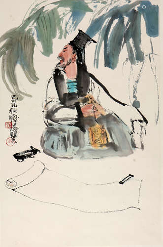 程十发 1921-2007 蕉荫高士