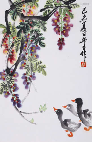 娄师白 1918-2010 紫藤小鸭
