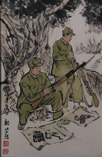魏紫熙 1915-2002 人物士兵