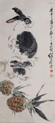 刘继卣 1918-1984 双兔傍香菠