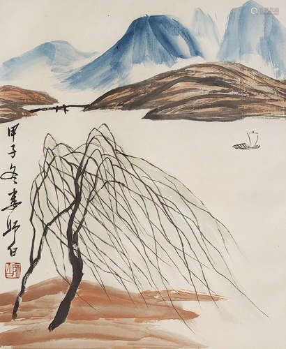 娄师白山水纸本立轴