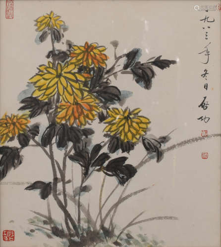启功 (1912-2005) 菊花