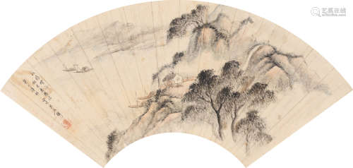 吴石仙 (1845-1916) 溪桥烟雨