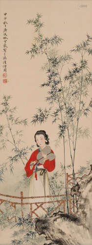 林雪岩 (1912-1965) 竹林仕女图